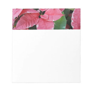 Bloc De Notas Estrella plateada de mármol Poinsettias Flor de va