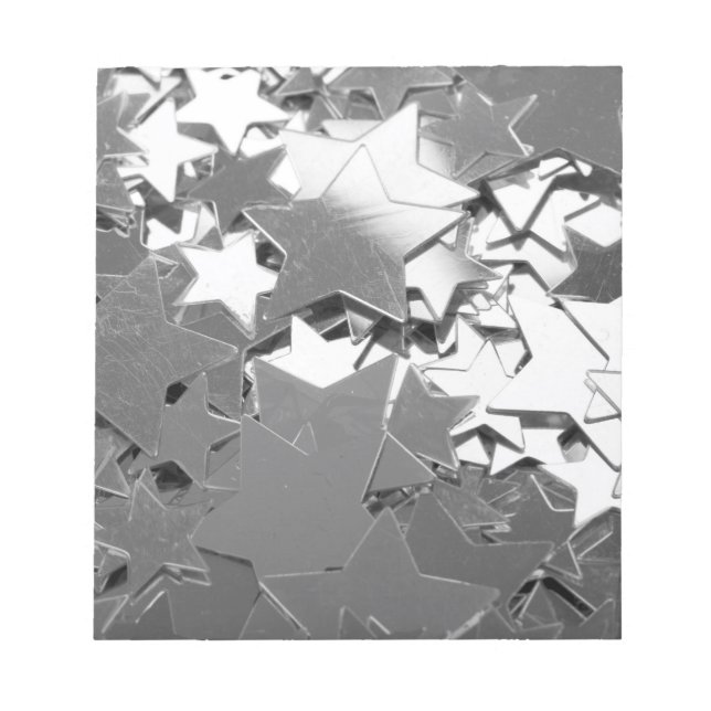 Bloc De Notas Estrellas decorativas plateadas (Frente)