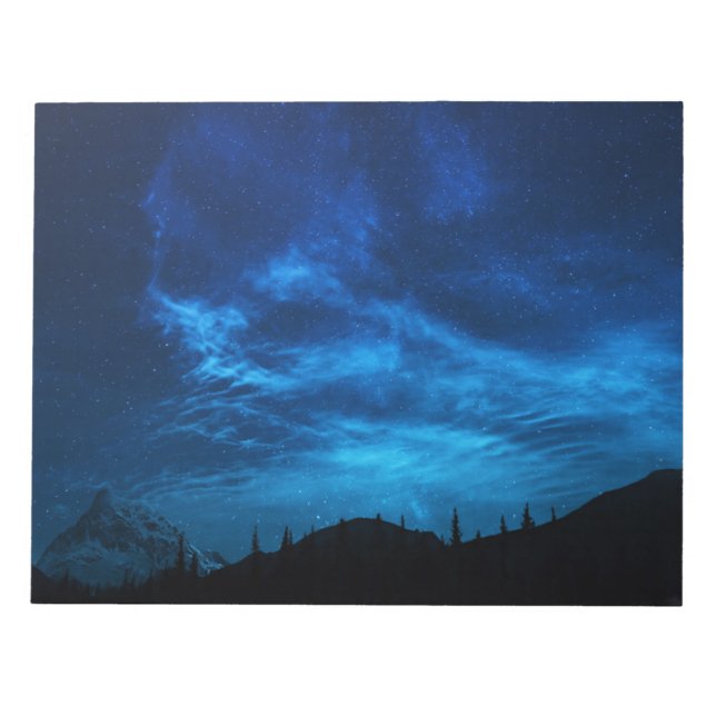 BLOC DE NOTAS ESTRELLAS LUMINOSAS EN UN CIELO OSCURO Y AZUL (Frente)