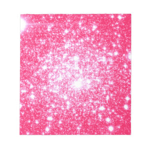 Bloc De Notas Estrellas Rosadas Brillantes