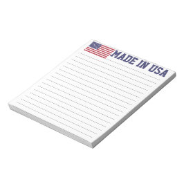 Bloc De Notas Estrellas Y Bandera De Rayas Rojas Y Azules