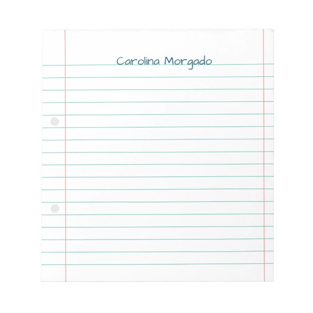 Bloc De Notas Estudiante de Papel Rulado de la Escuela Liled Bac (Frente)