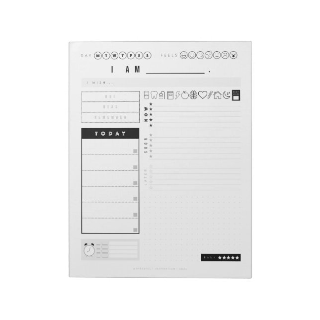 Bloc De Notas ESTUDIANTE I AM Planner Notepad | Plan infantil de (Lado Izquierdo)