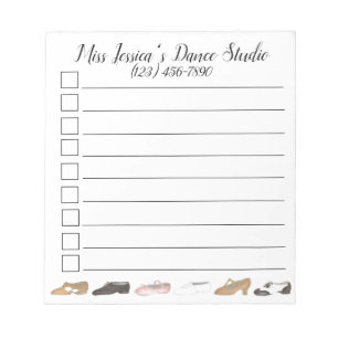 Bloc De Notas Estudio de Danza Personalizado Ballet Tap Jazz Acr