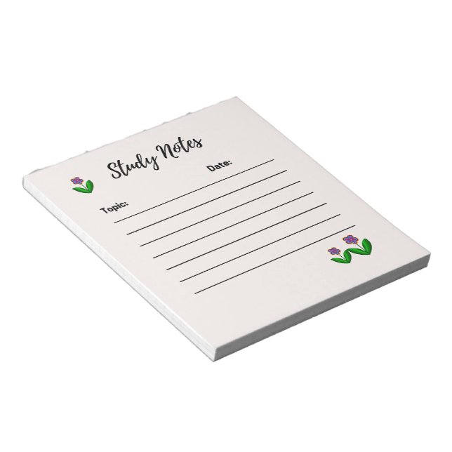 Bloc De Notas Estudios Florales Simplificados Notas Notepad (Lado Derecho)