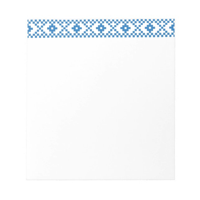 Bloc De Notas Ethnic Latvian blue and white tribal folk art (Frente)