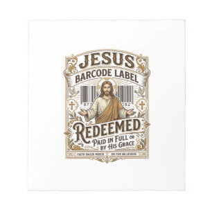 Bloc De Notas Etiqueta de código de barras de Jesús Redimido Jes