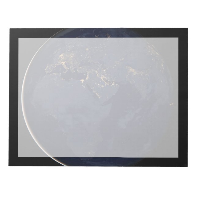 Bloc De Notas Europa, África y la ciudad de Medio Oriente se ilu (Frente)