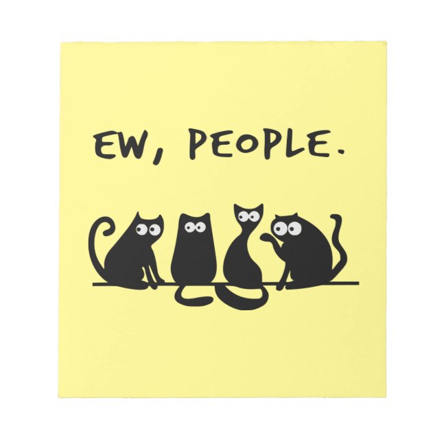 Bloc De Notas Ew People Funny Meowy Gatos Negros (Frente)