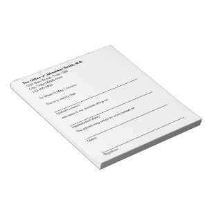 Bloc De Notas Excusa Médica Oficina del Doctor Nota de Enfermeda