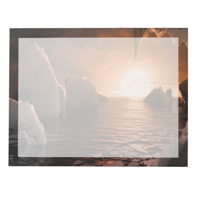 Bloc De Notas Exoplanet Trappist-1f Desde Su Lado De La Noche De (Frente)