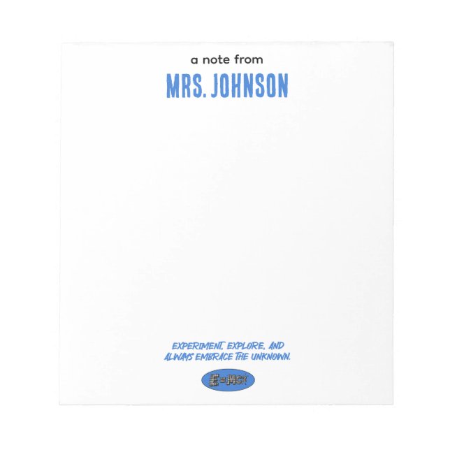 Bloc De Notas Experiment Explore Embrace Unknown | Science (Frente)