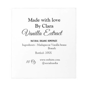 Bloc De Notas extracto de vainilla casero agregar ingredientes p