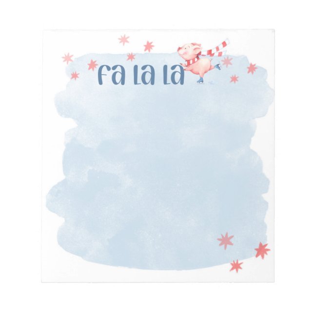 Bloc De Notas Fa La La Winter Piggie Notepad (Frente)