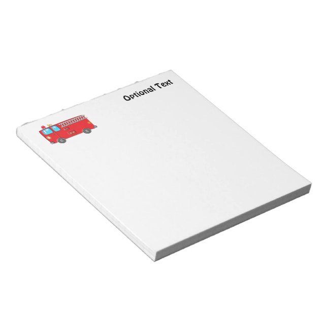 Bloc De Notas Fabuloso camión de bomberos (Lado Derecho)