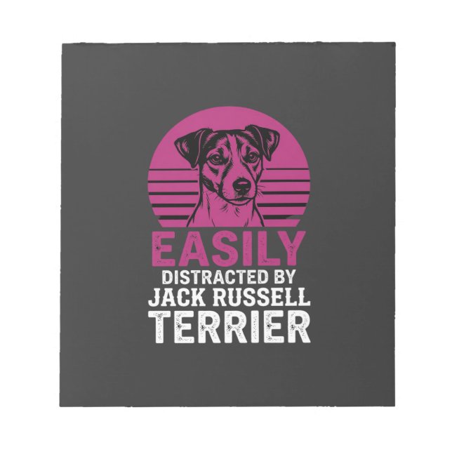 Bloc De Notas Fácilmente Distraído Por Jack Russell Terrier (Frente)