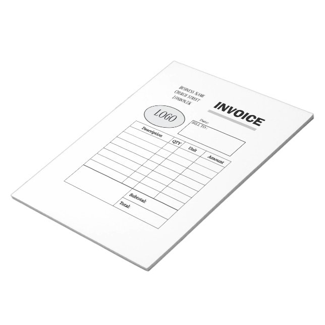 Bloc De Notas factura comercial de personalizado profesional (Lado Derecho)