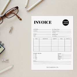 Bloc De Notas Factura comercial minimalista