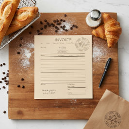 Bloc De Notas Factura de Panadería Kraft Personalizada