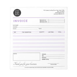 Bloc De Notas Factura de venta moderna para pequeñas empresas Re