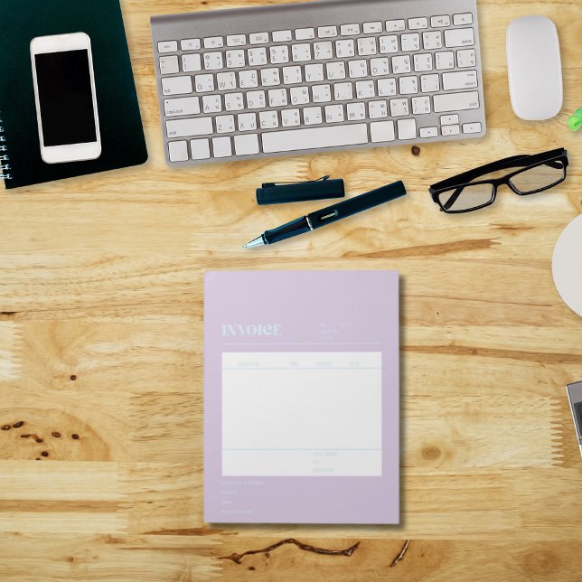 Bloc De Notas Factura Purple Blue Small Business (Subido por el creador)