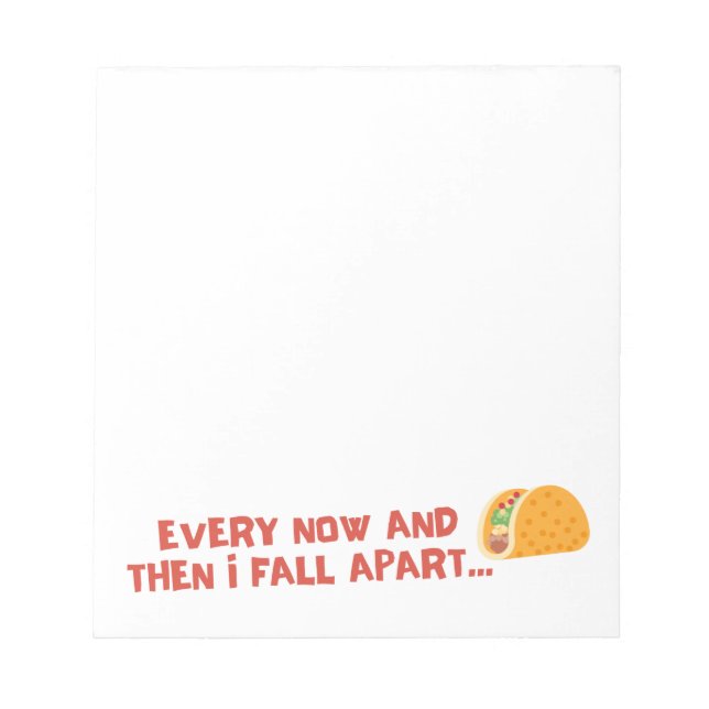 Bloc De Notas Fall Apart Taco Funny Square Notepad (Frente)
