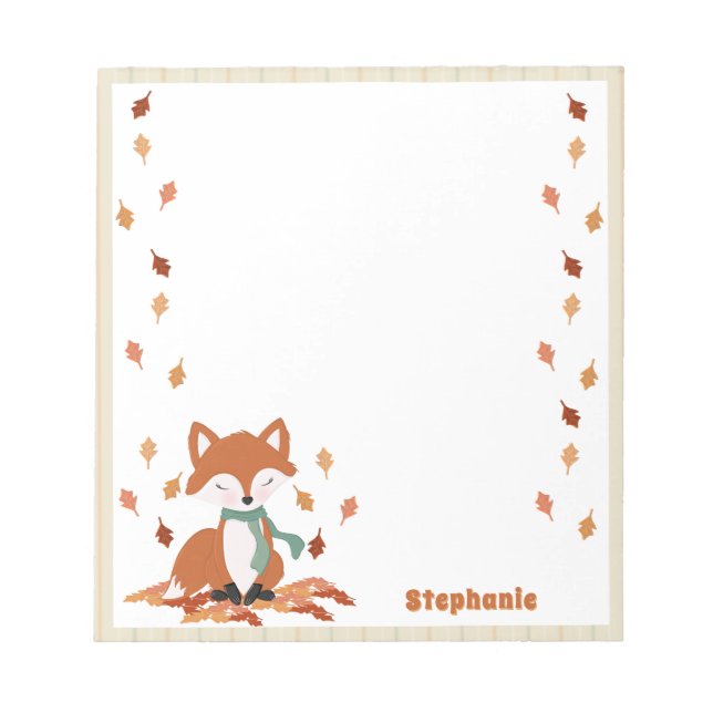 Bloc De Notas Fall Fox Woodland Birthday (Frente)
