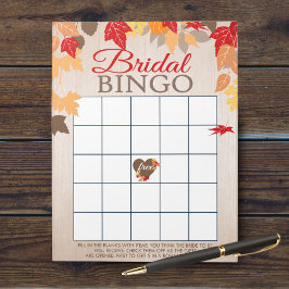 Bloc De Notas Fall Leaves Regalo Bingo Bridal Shower Game Pack