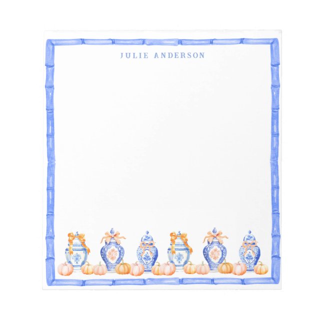 Bloc De Notas Fall Pumpkin Chinoiserie Ginger Jar (Frente)