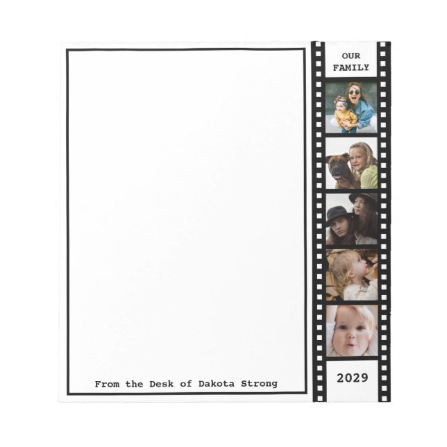 Bloc De Notas Familia 5 fotos tira de película personalizada (Frente)