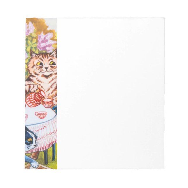 Bloc De Notas Familia de gatos en el jardín (Frente)