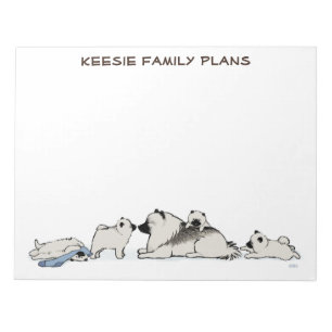 Bloc De Notas Familia Keeshond con Calcetín Azul