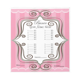 Bloc De Notas Fancy Pink Bunco Sheet