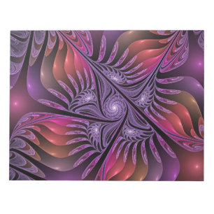 Bloc De Notas Fantasía colorida Resumen Trippy Purple Fractal