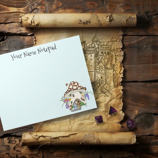 Bloc De Notas Fantasía Ratón Mushroom House Floral (Subido por el creador)