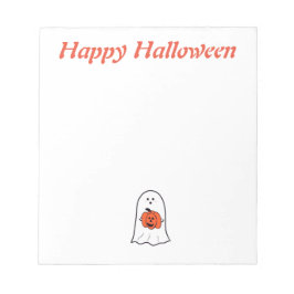 Bloc De Notas Fantasma de Halloween con Jack-o-Lantern