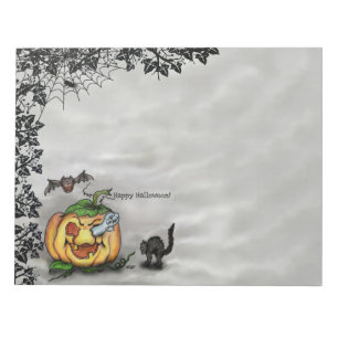 Bloc De Notas Fantasma, Gato, Bat y Calabaza, ¡Feliz Halloween!