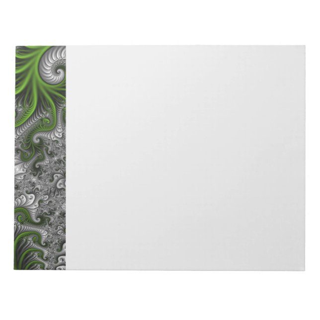 Bloc De Notas Fantasy World Green And Gray Abstract Fractal Art (Frente)