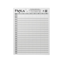 Bloc De Notas Farkle Grandes Hojas de Puntuación con reglas fáci