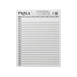 Bloc De Notas Farkle Grandes Hojas de Puntuación con reglas fáci