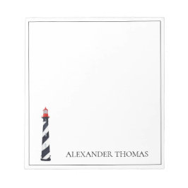 Bloc De Notas Faro blanco y negro de la costa náutica