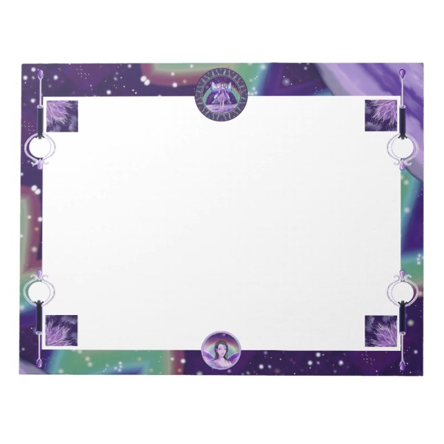 Bloc De Notas Faro morado de lluvia (Frente)