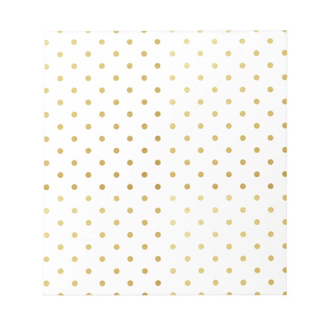 Bloc De Notas Faux Gold and White Polka Dots (Frente)
