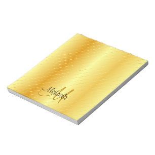 Bloc De Notas Faux Gold Monogram Template Modern Elegant