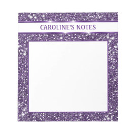Bloc De Notas Faux Purple Purpurina Textura Aspecto Con Texto Pe