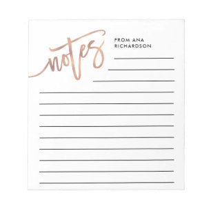 Bloc De Notas Faux Rosa Gold manuscrito