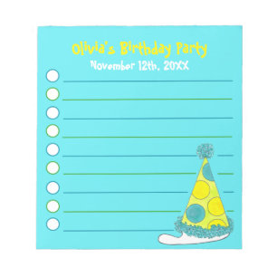 Bloc De Notas Favor personalizado del partido de cumpleaños Gree