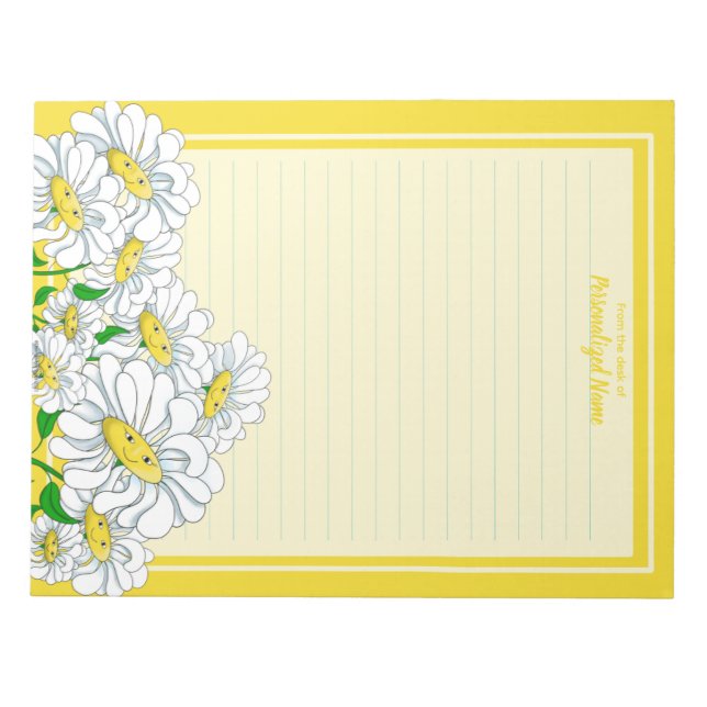Bloc De Notas Felices Daisies Amarillo Lingado (Frente)