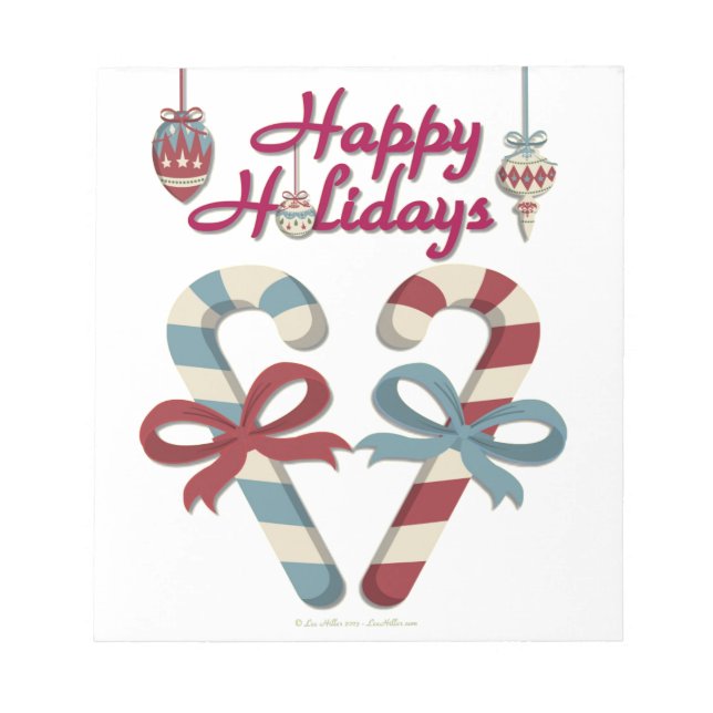 Bloc De Notas Felices fiestas Candy Cane Heart (Frente)