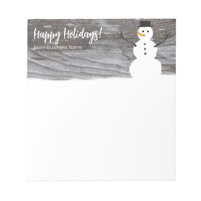 Bloc De Notas Felices Fiestas de Cute Snowman (Frente)